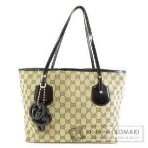 Gucci GG Tote Bag Canvas Vernis Patent Leather